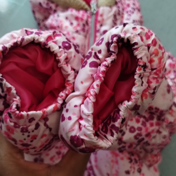 Pink Platinum GIRLS  Size 5/6 FLORAL PUFFER JACKET Coat - Picture 5 of 13